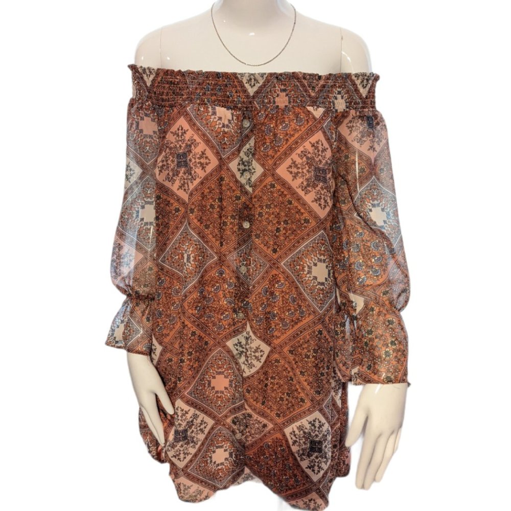 As U Wish Cold Shoulder Button Dress Size Large